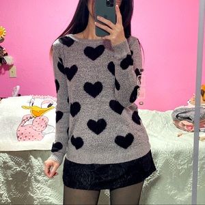 Gray heart sweater